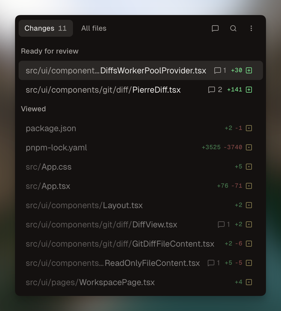 Mark files as viewed