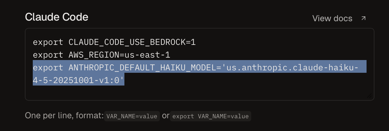 Bedrock model config